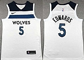 Men's Minnesota Timberwolves #5 Anthony Edwards White Association Edition Stitched Jersey,baseball caps,new era cap wholesale,wholesale hats